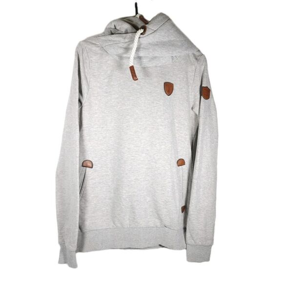 Naketano Women’s Small Darth Gray Funnel Neck Pullover Hoodie Sweatshirt - Picture 1 of 13